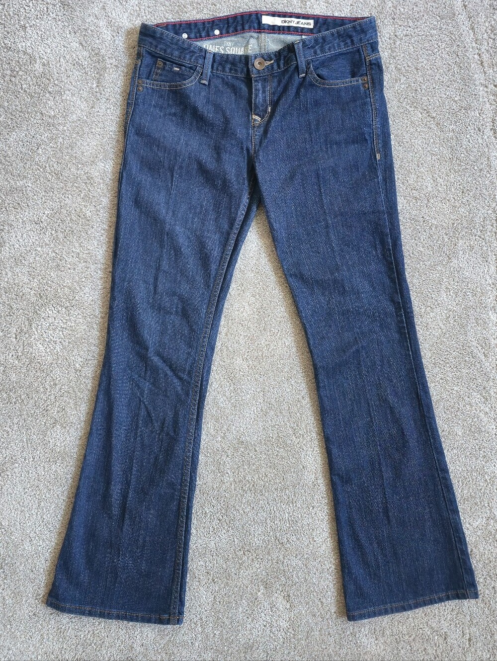 DKNY Womens Jeans Time Square Size 30R LowRise Vintage Y2K Boho Western Casual